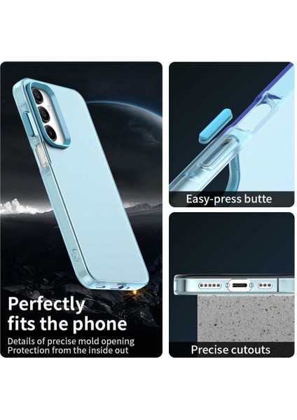 Samsung Galaxy A55 5g Kılıf Pc+Tpu+Pet Mat Düşme Önleyici Telefon Arka Kapak-Mavi (Yurt Dışından)