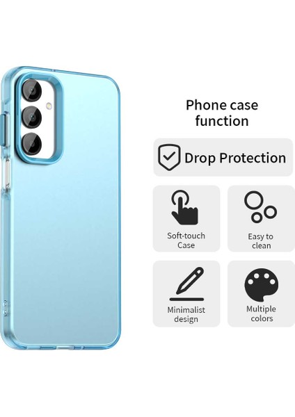 Samsung Galaxy A55 5g Kılıf Pc+Tpu+Pet Mat Düşme Önleyici Telefon Arka Kapak-Mavi (Yurt Dışından)
