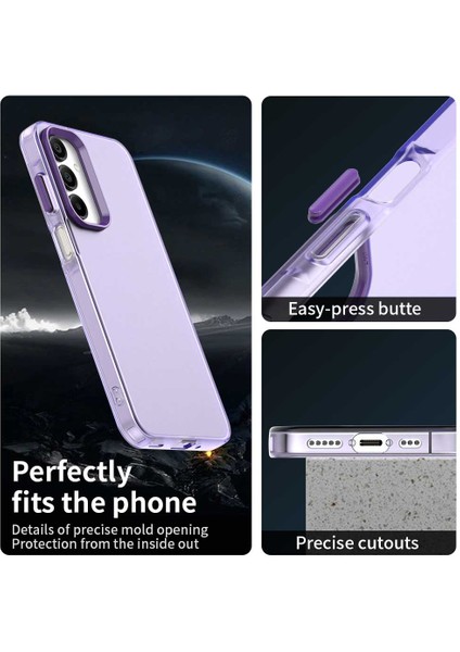 Samsung Galaxy A55 5g Kılıf Pc+Tpu+Pet Mat Düşme Önleyici Telefon Arka Kapak-Mor (Yurt Dışından)