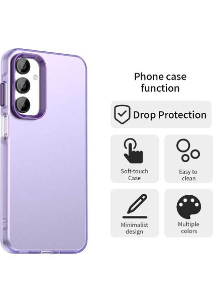 Samsung Galaxy A55 5g Kılıf Pc+Tpu+Pet Mat Düşme Önleyici Telefon Arka Kapak-Mor (Yurt Dışından)