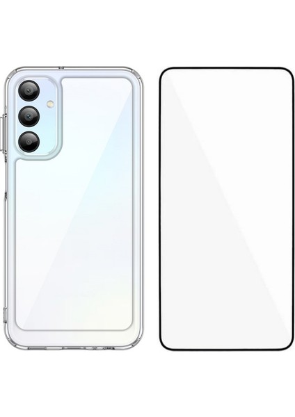 Wanlonfeng Mf Serisi Samsung Galaxy A15 4g/5g Kılıf Tpu + Temperli Cam Filmli Akrilik Şeffaf Telefon Kapağı (Yurt Dışından)