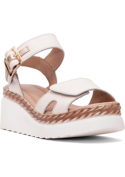 2512303Y Kadın Deri Dolgu Topuk Sandalet Bej fiyatları