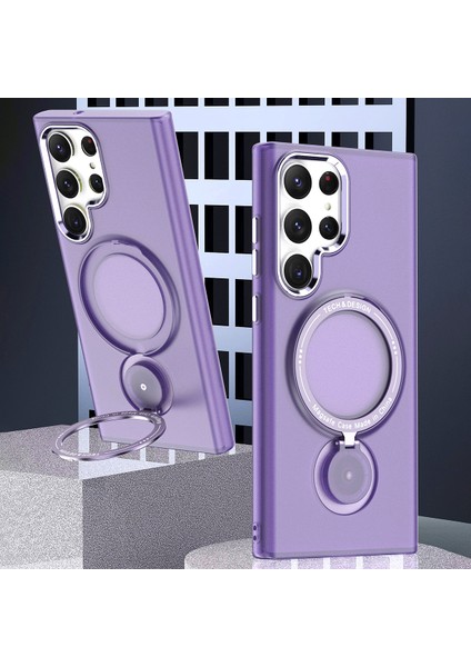 Samsung Galaxy S24 Ultra Manyetik Kılıf Kickstand Sert Pc Telefon Arka Kapak-Mor (Yurt Dışından) indirimleri