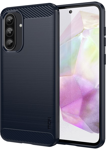 Mofı Jk Tpu Serisi-1 Samsung Galaxy A36 5g Kılıf Karbon Fiber Doku Tpu Yumuşak Telefon Kapağı-Mavi (Yurt Dışından)