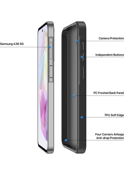 Samsung Galaxy A56 5G/A36 5g Kılıf Dux Ducıs Yind Serisi Mat Parmak Izi Önleyici Tpu + Pc Telefon Arka Kapak-Siyah (Yurt Dışından) fırsatları