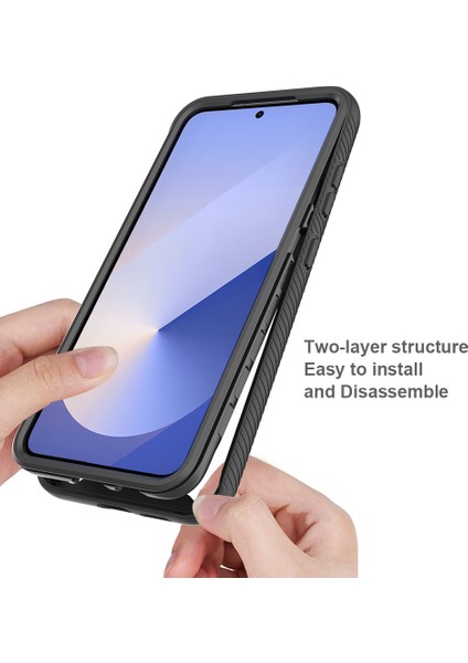 Samsung Galaxy S25 Kılıf Pc+Tpu Telefon Şeffaf Arka Kapak Pet Ekranlı Film-Koyu Mavi (Yurt Dışından) fiyatları