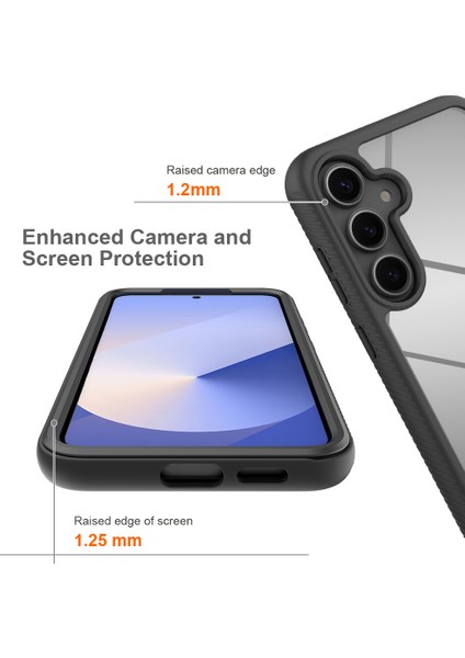 Samsung Galaxy S25 Kılıf Pc+Tpu Telefon Şeffaf Arka Kapak Pet Ekranlı Film-Koyu Mavi (Yurt Dışından) modelleri