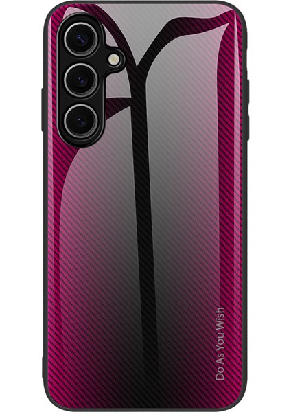 Samsung Galaxy A16 5g/4g Kılıf Karbon Fiber Doku Temperli Cam + Tpu Telefon Kapağı-Gül (Yurt Dışından)