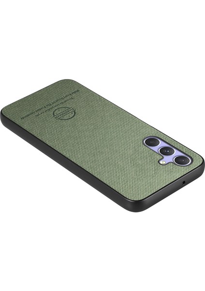 Samsung Galaxy A54 5g Kılıf Kumaş Dokulu Deri+Pc+Tpu Düşmeyi Önleyici Telefon Kapağı-Yeşil (Yurt Dışından)