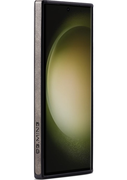Samsung Galaxy S25 Ultra Kılıf Anti-Drop Deri Kaplamalı Pc+Tpu Telefon Arka Kapak-Kahve (Yurt Dışından)