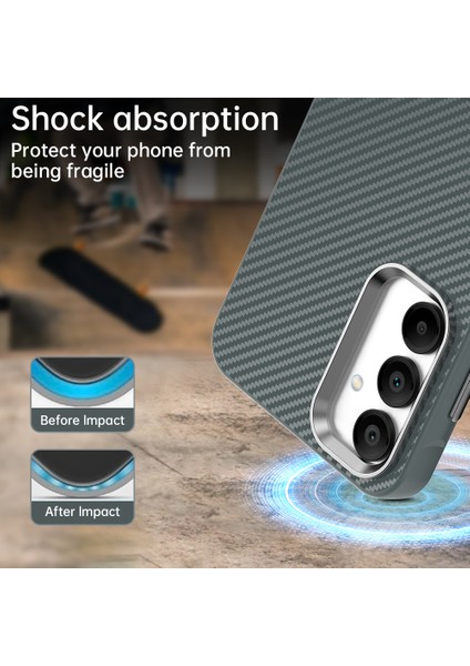 Samsung Galaxy A55 5g Kılıf Cep Telefonu Hibrit Arka Kapak Karbon Fiber Doku-Gri (Yurt Dışından) modelleri
