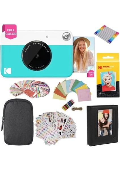 Printomatic Tam Renkli Anında Baskı Dijital Fotoğraf Makinesi - Başlangıç ​​paketi Mavi Başlangıç Paketi
