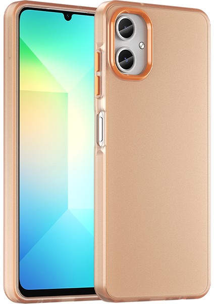 Samsung Galaxy A06 Kılıf Tpu+Pc Telefon Arka Kapak Mat Yarı Saydam Tasarım-Turuncu (Yurt Dışından)