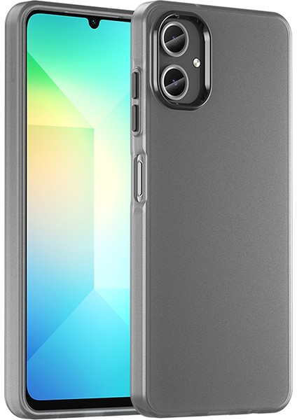 Samsung Galaxy A06 Kılıf Tpu+Pc Telefon Arka Kapak Mat Yarı Saydam Tasarım-Siyah (Yurt Dışından)