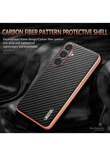 Samsung Galaxy S25+ Kılıf Elektro Kaplama Karbon Fiber Doku Pu+Tpu Telefon Kapağı-Yeşil (Yurt Dışından) fiyatları