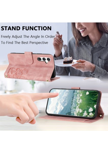Samsung Galaxy A54 5g Kılıf Lale Deri 5 Kart Yuvalı Telefon Kılıfı Cüzdan-Pembe (Yurt Dışından)