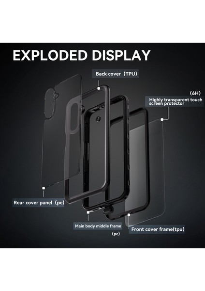 Redpepper Samsung Galaxy A16 5g/4g Kılıf IP68 Su Geçirmez Pc+Tpu Telefon Kapağı-Siyah (Yurt Dışından) indirimleri