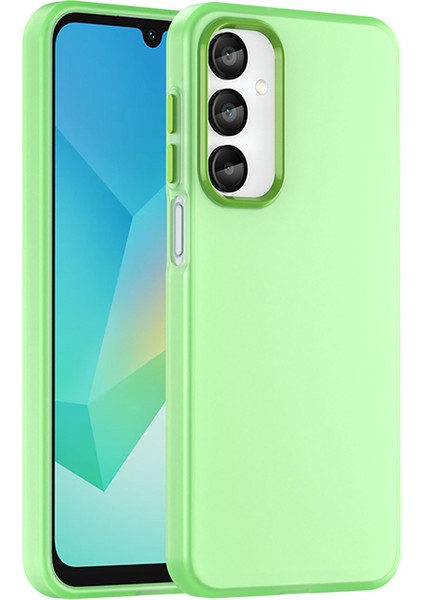 Samsung Galaxy A16 5G/A16 4g Kılıf Tpu+Pc Telefon Arka Kapak Mat Yarı Saydam Tasarım-Yeşil (Yurt Dışından)