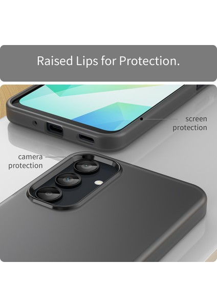 Samsung Galaxy A16 5G/A16 4g Kılıf Tpu+Pc Telefon Arka Kapak Mat Yarı Saydam Tasarım-Siyah (Yurt Dışından) fırsatları