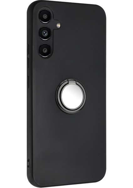 Samsung Galaxy A56 5g Mat Kılıf Yüzüklü Kickstand Yumuşak Tpu Telefon Kapağı-Siyah (Yurt Dışından)
