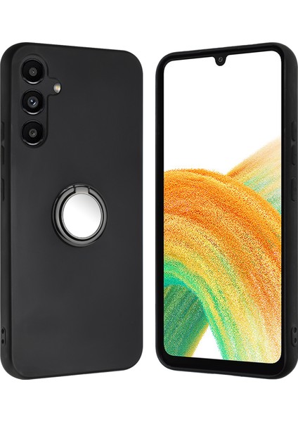 Samsung Galaxy A56 5g Mat Kılıf Yüzüklü Kickstand Yumuşak Tpu Telefon Kapağı-Siyah (Yurt Dışından) indirimleri