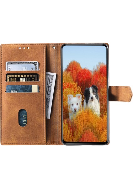 Ttudrch Stil 004 Samsung Galaxy A56 5g Deri Kılıf Rfıd Engelleme Cüzdan Halkalı Telefon Kılıfı Kapak Kayış-Kahverengi (Yurt Dışından)