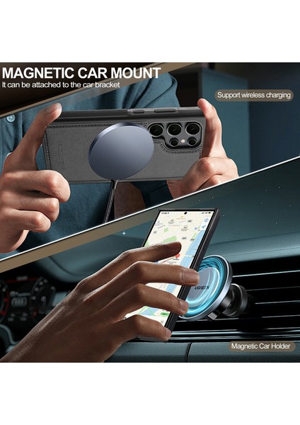 Lc.ımeeke Samsung Galaxy S24 Ultra Manyetik Kılıf Magsafe Deri + Tpu ile Uyumlu Arka Kapak-Siyah (Yurt Dışından) modelleri
