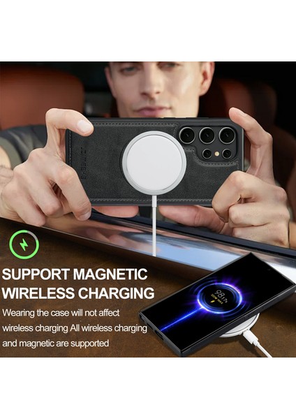 Lc.ımeeke Samsung Galaxy S24 Ultra Manyetik Kılıf Magsafe Deri + Tpu ile Uyumlu Arka Kapak-Siyah (Yurt Dışından) indirimleri