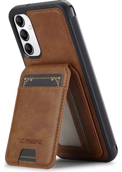 Lc.ımeeke L3 Samsung Galaxy A54 5g Manyetik Kılıf Çıkarılabilir Kart Tutucu Deri + Tpu Mobil Kapak-Kahverengi (Yurt Dışından)