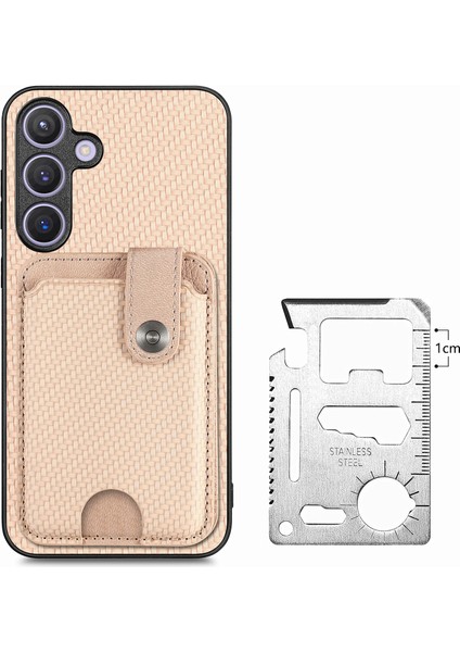 Samsung Galaxy S25 Kılıf Kart Yuvaları Kickstand Telefon Arka Kapak Kart Aracı-Haki Için (Yurt Dışından) modelleri