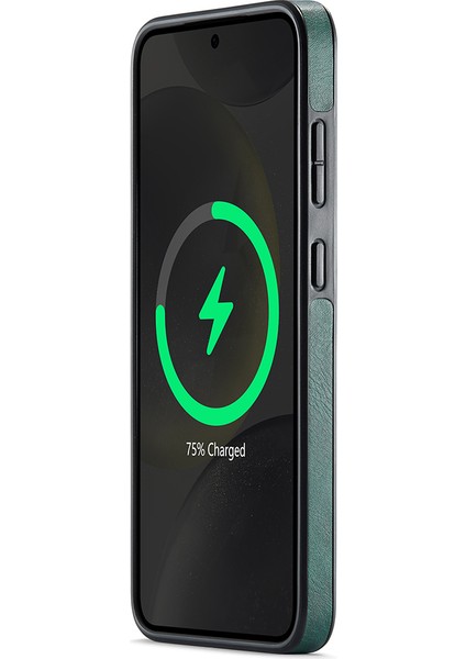 Magkıng K1 Serisi Samsung Galaxy S24 Manyetik Kılıf Pc+Tpu+Pu Deri Telefon Kılıfı-Yeşil (Yurt Dışından)