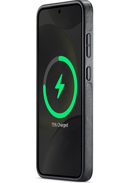 Magkıng K1 Serisi Samsung Galaxy S24 Manyetik Kılıf Pc+Tpu+Pu Deri Telefon Kılıfı-Siyah (Yurt Dışından)