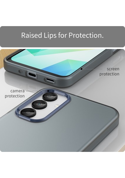 Samsung Galaxy A16 5G/A16 4g Kılıf Tpu+Pc Telefon Arka Kapak Mat Yarı Saydam Tasarım-Koyu Mavi (Yurt Dışından) fırsatları