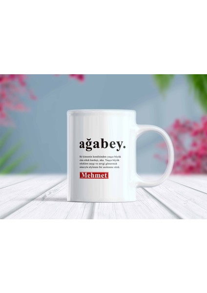 Ağabey Sözlük Isim Yazılı Özelleştirilebilir Kupa Bardak
