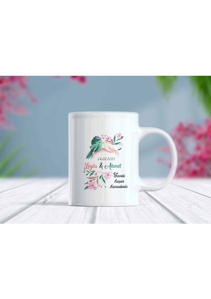 Isimli ve Tarihli Kalpli Aşk Kupa Bardak