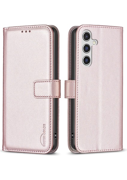 Samsung Galaxy A56 5g Kılıf Cüzdan Folyo Flip Deri Kapak-Pembe Altın (Yurt Dışından)