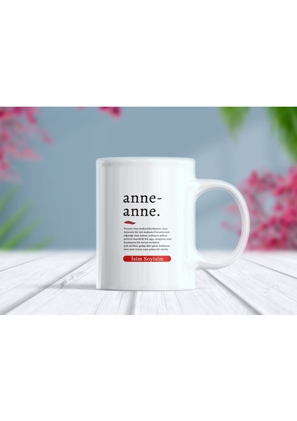 Anneanne Sözlük Isim Yazılı Özelleştirilebilir Kupa Bardak