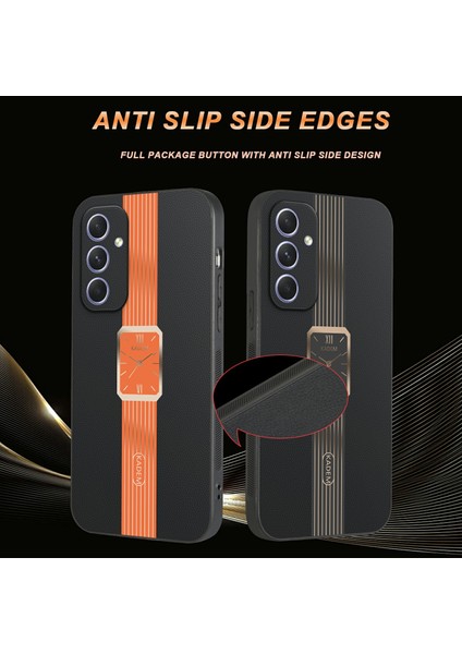 Kadem Samsung Galaxy A55 5g Kılıf Deri+Tpu+Akrilik Çizilmez Telefon Kılıfı-Siyah (Yurt Dışından)