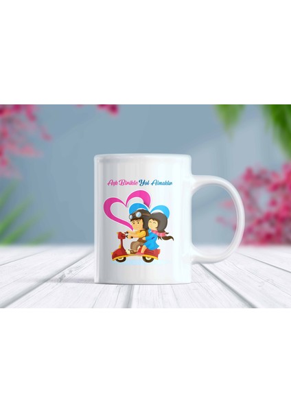 Isimli ve Tarihli Kalpli Aşk Kupa Bardak