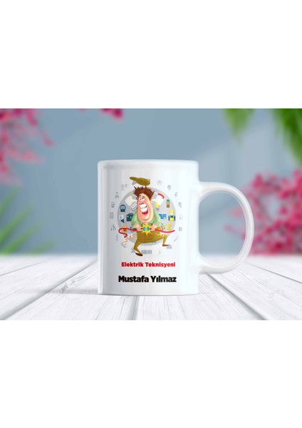Elektrik Teknisyeni Isimli Meslek Tasarımlı Kupa Bardak
