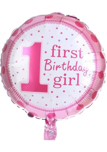 1 Yaş Doğum Günü Folyo Balon – Pembe (45 cm )