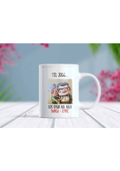 Isimli ve Tarihli Kalpli Aşk Kupa Bardak