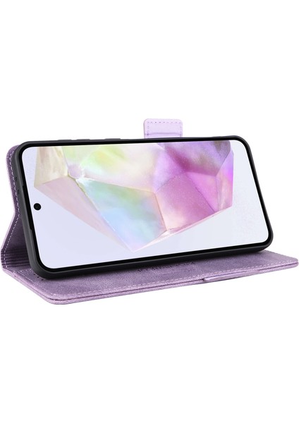Samsung Galaxy A36 5g Kılıf Deri Cüzdan Kapaklı Telefon Kapağı Donanım Dekorlu-Mor (Yurt Dışından) fırsatları