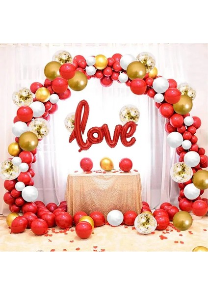 6 Ay Kınası 100 Adet Balon Zincir Seti 12 Inch