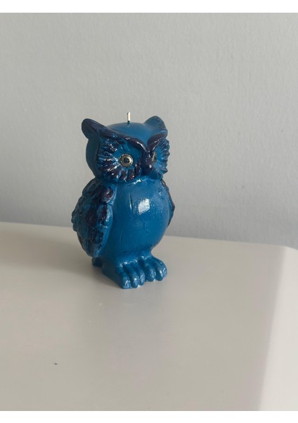 Baykuş Model Indigo Renkli Dekoratif Mum fiyatları