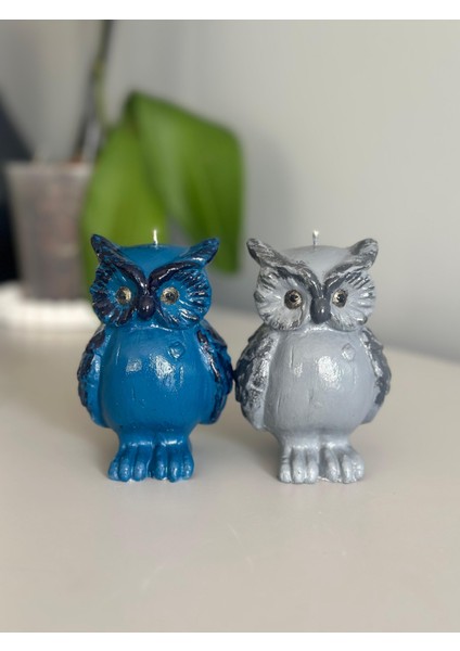 Baykuş Model Indigo Renkli Dekoratif Mum fırsatları