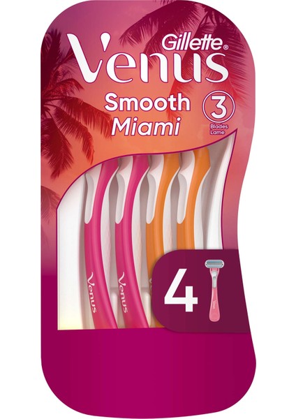 Smooth Miami Kadın Tıraş Bıçakları, 3'lü Kadın Kullan At Tıraş Bıçakları fiyatları