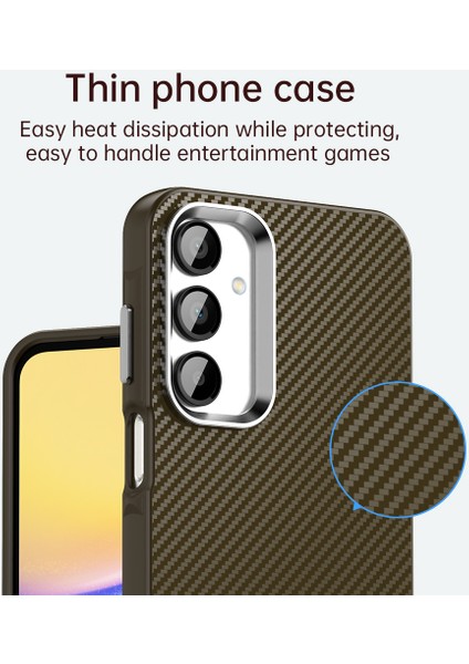 Samsung Galaxy A55 5g Kılıf Cep Telefonu Hibrit Arka Kapak Karbon Fiber Doku-Kahverengi (Yurt Dışından) indirimleri