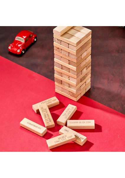 Cezalı Jenga Denge Oyunu Cezalı Tower Büyük Boy 54 Parça modelleri