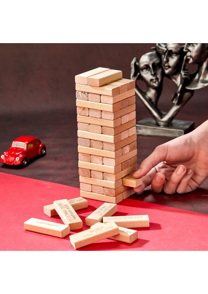 Cezalı Jenga Denge Oyunu Cezalı Tower Büyük Boy 54 Parça fırsatları
